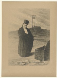Dommer for giljotin med kurv og vekt elske hverandre Aimez-vous les uns les autres L