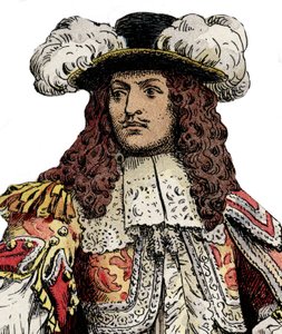 Fransk konge Louis XIV - Kromotypografi i "" Le Roy Soleil"" (Louis XIV) av Gustave Toutwelve, Illustrasjon av Maurice Leloir (1853-1940) av Maurice Leloir