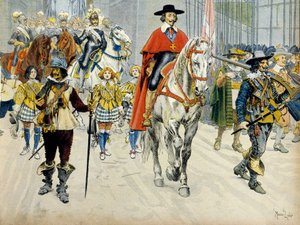 Frankrikes historie: Entrment av kong Ludvig XIII (1601-1643) og kardinal Richelieu (Armand Jean du Plessis av Maurice Leloir