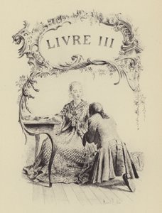 Illustrasjon for bok III av The Confessions of Jean-Jacques Rousseau (gravering) av Maurice Leloir