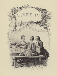 Illustrasjon for bok IV av The Confessions of Jean-Jacques Rousseau (gravering) av Maurice Leloir