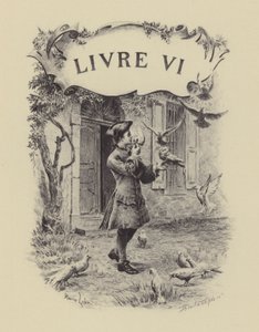 Illustrasjon for bok VI av The Confessions of Jean-Jacques Rousseau (gravering) av Maurice Leloir