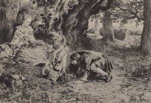 Illustrasjon for bok VI av The Confessions of Jean-Jacques Rousseau (gravering) av Maurice Leloir