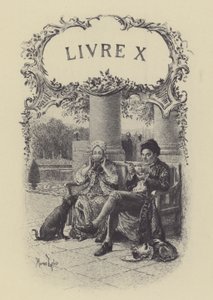 Illustrasjon for bok X av The Confessions of Jean-Jacques Rousseau (gravering) av Maurice Leloir