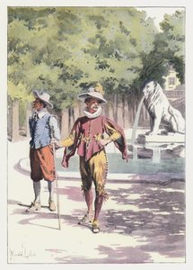 Illustrasjon for Gil Blas (farge litho) av Maurice Leloir