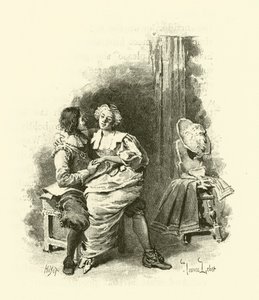 Illustrasjon for The Three Musketeers (gravering) av Maurice Leloir