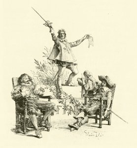 Illustrasjon for The Three Musketeers (gravering) av Maurice Leloir