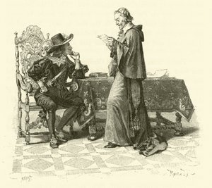 Illustrasjon for The Three Musketeers (gravering) av Maurice Leloir