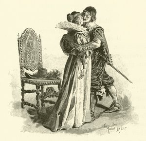 Illustrasjon for The Three Musketeers (gravering) av Maurice Leloir
