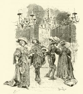 Illustrasjon for The Three Musketeers (gravering) av Maurice Leloir