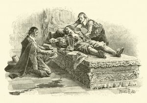 Illustrasjon for The Three Musketeers (gravering) av Maurice Leloir