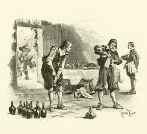 Illustrasjon for The Three Musketeers (gravering) av Maurice Leloir