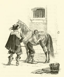 Illustrasjon for The Three Musketeers (gravering) av Maurice Leloir