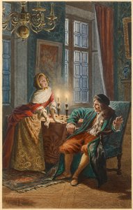 Molière og Madeleine Béjart (illustrasjon) av Maurice Leloir