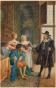 Moliere syk (illustrasjon) av Maurice Leloir