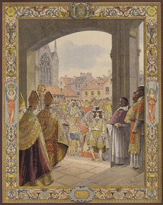 Proklamasjon av flertallet av kong Louis XIV, ankomsten til Sainte-Chapelle