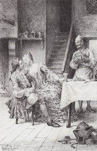 Scene fra Manon Lescaut (gravering) av Maurice Leloir