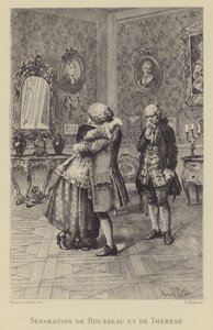 Separasjon av Rousseau og Therese (gravyr) av Maurice Leloir