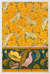 Design for tapet og glassmalerier, pub. 1897. av Maurice Pillard Verneuil