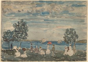 Figurer på en strand av Maurice Brazil Prendergast