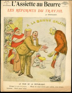 Omslag av "L'Assiette au Beurre", nummer 468, satirisk i farger av Maurice Radiguet
