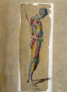Harlekin, fra "" Masques et bouffons"" (italiensk komedie), tekst og tegninger av Maurice Sand, graveringer av A. Manceau, forord av Georges Sand av Maurice Sand