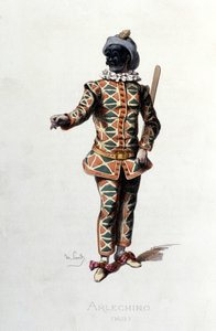 Harlekin i 1671. Maurice Sand “” Masks and Jesters”” Paris 1800-tallet. (Maurice Sand var George Sands sønn). av Maurice Sand