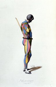 Harlekin i 1858. Maurice Sand “” Masks and Jesters”” Paris 1800-tallet. (Maurice Sand var sønn av George Sand) av Maurice Sand