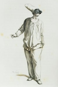 Pulcinella i 1800, av Maurice Sand (1823-1889) av Maurice Sand