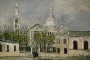 St. Pierre de Montmartre-kirken av Maurice Utrillo
