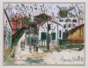 Montmartre (gouache på papir) av Maurice Utrillo