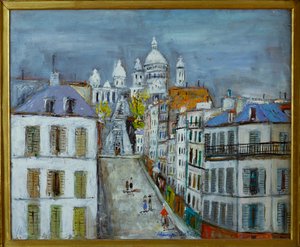 Rue Chappe, Montmartre, ca. 1937 (olje på plate)