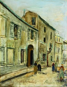 Rue Corot til Montmartre, ca. 1930 (olje på plate)