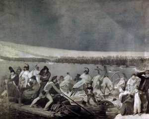 Retreat fra Russland (1812): "" passasjen av Beresina (Berezina) av den franske hæren 28. november av Mauro Conconi