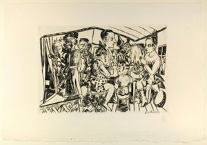 Behind the Scenes, plate tre fra Jahrmarkt av Max Beckmann