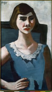 Portrett av Quappi i blått av Max Beckmann