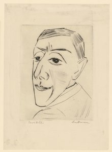Portrett av skuespilleren N. M. Zeretelli (blad 4 fra: Den tredje Ganymedes-mappen) av Max Beckmann