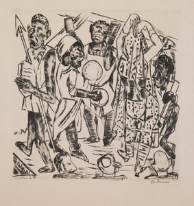 Black Dance, plate 9 fra porteføljen "Annual Fair" av Max Beckmann