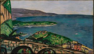 Utsikt over Cap Martin, blå av Max Beckmann