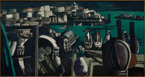 Utsikt over Genova: Havnen i Genova av Max Beckmann