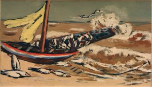 Brunt hav med måker av Max Beckmann