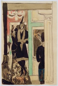 Kafé (telefon) av Max Beckmann
