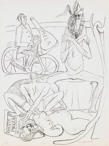 Sirkus, plate 12 fra porteføljen «Dag og drøm» av Max Beckmann