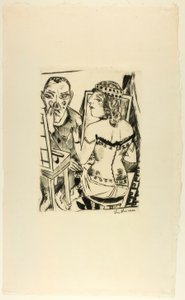 Garderobe, plate to fra Jahrmarkt av Max Beckmann