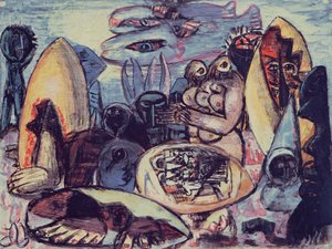 Fantastisk landskap av Max Beckmann