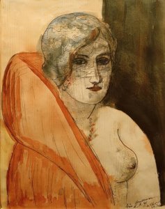 Kvinne i pels av Max Beckmann