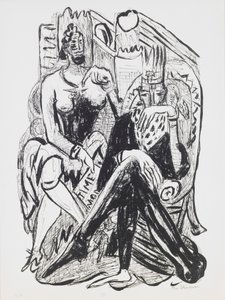 King and Demagogue, plate 8 fra porteføljen "Day and Dream" av Max Beckmann