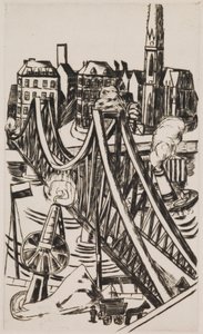 Stor bro ("Eiserner Steg" i Frankfurt am Main) av Max Beckmann