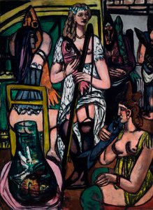 Stort bilde av kvinner. Fiskerkvinner av Max Beckmann