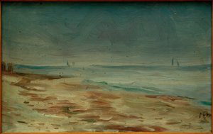 Sjøstrand, brun og grå av Max Beckmann